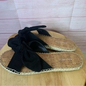 Nine‎ West Black Espadrille Slide Sandals Size 10M